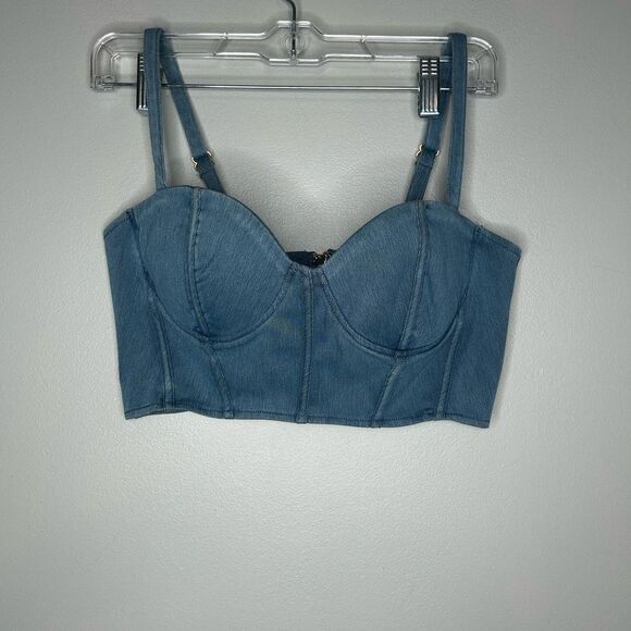 NAT & LIV x JLUXLABEL Eliana Denim Bustier Top - Picture 4 of 6